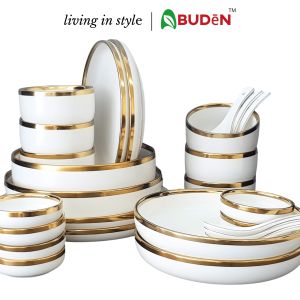 Clearance Sale | Dark Green Nordic Ceramic Tableware Set Dinner Set Plate Bowl Set Dining 6 person Set Pinggan Mangkuk