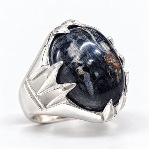 Fossil Gemunggal Bukit asli alpaka ring