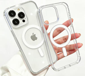 For Magesafe Magnetic Transparent Wireless Charge Case For iPhone 11 12 13 14 15 16 17 Air Pro Max Plus Mini Shockproof PC Cover