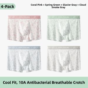Antibacterial Breathable Ice Silk Mens Briefs