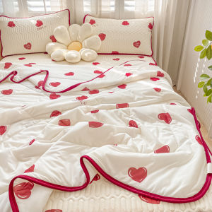 LaTeX Summer Mat Airable Cover Summer Blanket Four-Piece Set Double Summer Thin Duvet Summer Ice Silk Washable Summer Quilt