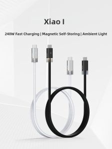 TEGIC | Magnetic Luminescent Braided Retractable Self-organizing Fast Charging USB Type-C Car Charger Cable