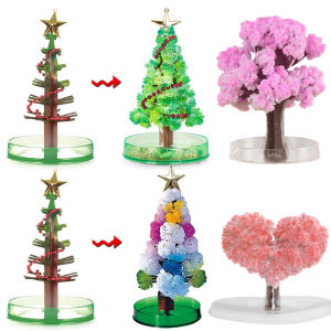DIY Growing Tree Paper Sakura Crystal Trees Desktop Cherry Blossom Toys Handmade Christmas Tree Craft Kit Valentines Day Gift