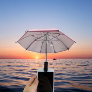 ที่วางโทรศัพท์รูปทรงร่มขนาดเล็กสุดสร้างสรรค์ ที่ยึดกันน้ำสำหรับสมาร์ทโฟน อุปกรณ์เสริมพกพาสำหรับกันฝนและกันแดดกลางแจ้ง