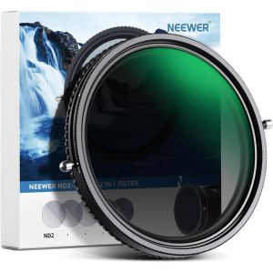 NEEWER 2 in 1 Variable ND2–ND32 & CPL Filter 30 Layer Nano Coated VND Camera Filters HD Optical Glass Water Repellent Scratch Resistant
