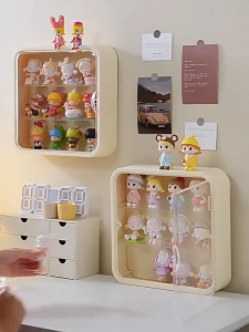 JJ.SG Figurine Display Storage Box Wall-Mounted Pop Mart Storage Rack Blind Box Dustproof Organize