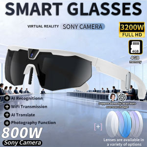 LIGE | LIGE New Cycling Smart Sunglasses 800W HD Anti-shake Camera Ourdoor Sports Goggles 3D Surroud Sound BT Call Men Smart Sunglasses