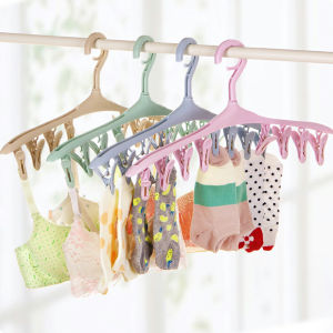 MD ไม้แขวนมีตัวหนีบ 8 ตัว ไม้หนีบผ้าอเนกประสงค์ ที่แขวนเก็บของ Folding hanger