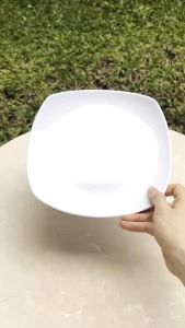 PROMO 12 PCS Piring Melamin 9 Inch Segi Ceper Semi Melamin Nasi Prasmanan Hotel Semi Melamine Prasmanan