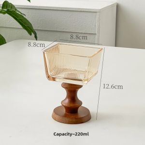 French Style Retro Ins Goblet Glass Small Dessert Bowl Ice Cream Cup Pudding Yogurt Cup Ice Cream Ice Cream Cup