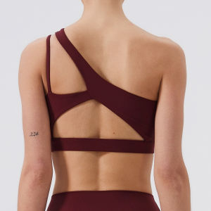 Áo Ngực Thể Thao Một Vai Dành Cho Nữ Push-Up Chống Sốc Tập Thể Dục Yoga Tập Gym Chạy Bộ Áo Ngực Thoáng Khí Nylon Spandex Áo Vest Gợi Cảm