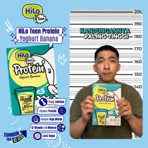 Twin Pack HiLo Teen Yoghurt Banana 250g - No 1 Susu Remaja Tumbuh Tinggi Kalsium Protein Lebih Rendah Gula