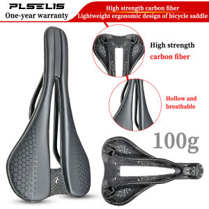 PLSELIS Ultra Light High Strength T800 Carbon Fiber 100g Saddle Road Car Seat Cushion Hollow Breathable Non stuffy Bicycle Acces