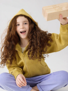 JOLLY BEAN | Hooded Loose Zippered Fleece Patchwork Sweatshirt