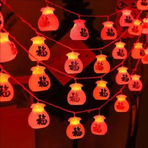 🔥1.5M/10LED🔥CNY LED Knot String Lights 2025 Chinese New Year Lucky Bag LED Light Spring Festival Firecrackers Light Hanging Red Lantern