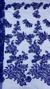 OLEVO | High Quality French Mesh Embroidery Sequins African Lace Luxury Nigerian Beads Tulle Lace Fabric for Wedding Dress Party AT2834