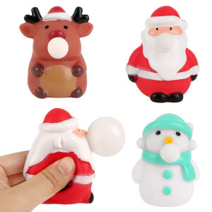 คริสต์มาสอยู่ไม่สุขบีบของเล่น Pinches Squishmallow ของเล่นต่อต้านความเครียดซานตาคลอสกวางมนุษย์หิมะฉกของเล่นของขวัญคริสต์มาส