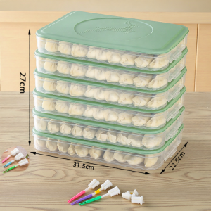 CrossOver | Freezer Grade Dumpling Storage Box Multi-layer Quick Freezing Freshness Preservation Tray for Refrigerator Storage by Crossover