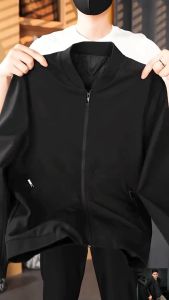 Jaket Bomber Hitam Korea Waterproof Anti Air