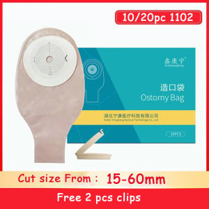 Xinkangning 30pcs/3Boxes 15-60mm Cut Size Beige Cover Drainable one-single System Ostomy Bag Colostomy Bag Pouch