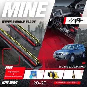 Wiper Frameless Double Blade FORD ESCAPE 1 Pasang FREE BONUS