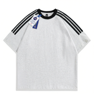 American Vintage Heavyweight Cotton 3 Stripe Short Sleeve T-Shirt