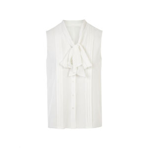 LANCY FROM 25 | Elegant Casual Sleeveless Short Blouse White