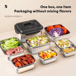 SUS 304 Stainless Steel Eco-friendly Food Box Lunch Box with Lid Portable Food Storage Container Sealed Leak Proof Fresh Box Bekal Makanan不锈钢饭盒/保鲜盒