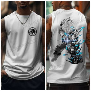 Bandai | Dragon Ball Goku Fitness Tank Top Men Quick Dry Sleeveless Shirt Bodybuilding Gym Workout Vest Four Seasons