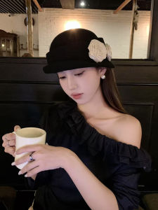 French Hepburn Style Tea Rose Edge Beret Hat Women Summer Thin Linen Breathable Small Face Millionaire Style Hat