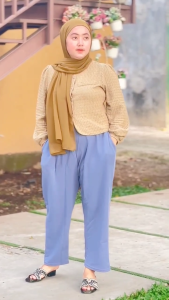 Aurora Pants Jumbo (Bb 55-120kg) Baggy Pants Super Jumbo Japan Knitte Celana Pensil Wanita Panjang / Celana Casual / Celana Kerja