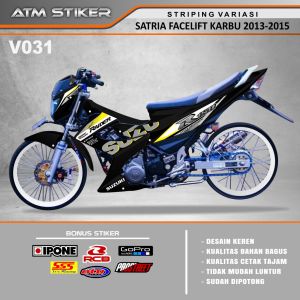 Stiker striping variasi satria facelift karbu tahun 2013-2015