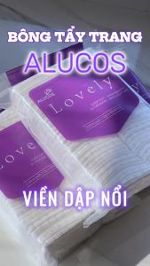 Bông tẩy trang Alucos Lovely 210 miếng làm sạch sâu dày và dai - Lamdepdeal