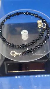 Most Hot Sale Item-Custom Made Glass Crystal Anklet-Mixed 2 size(0.4cm and 0.5cm) Black color crystal color Very Shinning. Gelang Kaki Kristel Warna Hitam -Sangat2 Bersinar
