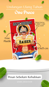 ( ISI 30 PCS ) UNDANGAN ULANG TAHUN ONE PIECE | Undangan ULANGTAHUN | Undangan Ulang taun / Ulangtaun | Undangan ULTAH | Birthday Card | Undangan PESTA / PARTY | Kartu Ucapan