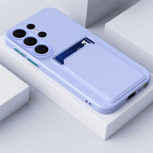 Silicone Card Holder Phone Case for Samsung Galaxy S26 Ultra S25 Edge S24 FE S23 S22 S21 Plus A07 A17 A36 A56 A56 A55 A54 A53