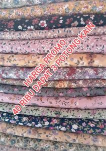 PROMO 40 RIBU DAPAT 3 POTONG KAIN BAHAN POTONGAN / COD / IYAM COLECTION / kain meteran murah cuci gudang / kain kiloan murah 10 meter / kain meteran motif bunga kecil / kain sifon motif / kain ceruty / kain bahan / elzi textile / Omise99 /  halaya store