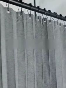 KORMES High Quality Foldable Shower Curtain with Ring Set Linen Waterproof Fabric for Bathroom Makapal Washable Cloth