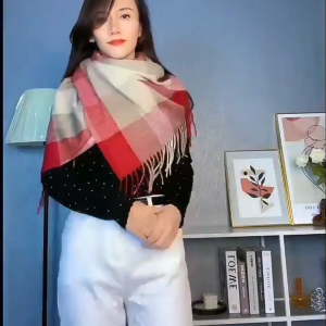 2026 Warm Plaid Cashmere Shawl Poncho Winter Scarf Luxury Print Blanket Pashmina Wraps Bufanda With Tassel Casual Stoled Echarpe