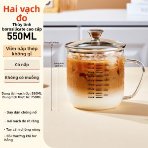 HONGZHU | Cốc Kính Dung Lượng Lớn Chống Nhiệt Đã Đo