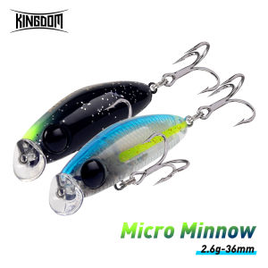 Kingdom Slow Sinking Minnow Fishing Lure 36mm 2.6g Peche Artificial Bait Wobbler Lure for Freshwater Bass Trout Fishing