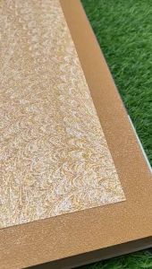 Wallpaper Dinding Korea Daun Bulu Merak Abstrak Gold Silver Teal Kombinasi Luxury