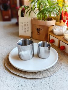 Italian Simple 304 Stainless Steel Milk Cup Coffee Cup Tea Cup Luxury Line Design Sensation Nordic Style Metal Beverageware