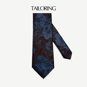 Elegant Fashionable Silk Tie for Men Oriental Floral Pattern Gentlemans Tie Casual Style Color Woven Fabric Gift in Box