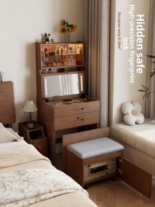 DONGMU | Integrated Vanity and Bedside Table with Lock New Real Wood 2026