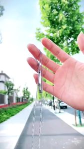 KALUNG RANTAI TITANIUM PRIA ANTIKARAT LIONTIN BALOK SIMPLE