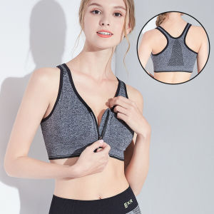 YOLO Women Running Shockproof Sports Bra S-3XL Padded Wirefree With Front Zipper Closure Adjustable Strap High Impact Fitness Tops dazzling