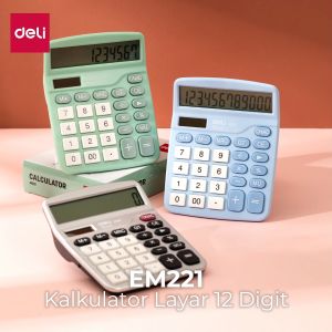 Deli Kalkulator Meja / Desktop Calculator Layar 12 Digit Warna Lucu EM221