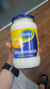 Sốt mayonnaise Remia 1000ml - Xốt mayonnaise béo mịn dùng cho trộn salad burger sandwich - Nhập khẩu Hà Lan