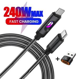 PD240W Ultra Fast Charge Cable Type USB C 100W Type C Charger Cable for iPhone 15 Xiaomi MacBook Samsung